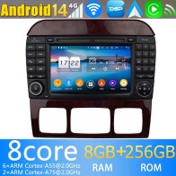 Mercedes Classe S W220 Android 13.0 Autoradio DVD GPS avec 8Go+128Go Bluetooth Telecommande au Volant DSP USB DAB 4G WiFi CarPlay - 7" Android 13.0 Lecteur DVD GPS Radio Stéréo Navigation pour Mercedes W220 (1998-2006)