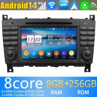 Mercedes Classe G W463 Android 14.0 Autoradio DVD GPS avec 8G+256G Bluetooth DAB USB DSP 4G WiFi Caméra 360° CarPlay Android Auto - 8" Android 14 Autoradio Stéréo de Voiture Multimédia GPS Navigation pour Mercedes W463 (2006-2012)