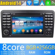 Mercedes ML W164 Android 13.0 Autoradio DVD GPS avec 8Go+128Go Bluetooth Telecommande au Volant DSP USB DAB 4G WiFi CarPlay - 7" Android 13.0 Lecteur DVD GPS Radio Stéréo Navigation pour Mercedes ML W164 (2005-2011)