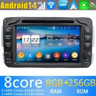 Mercedes CLK W208 Android 13.0 Autoradio DVD GPS avec 8Go+128Go Bluetooth Telecommande au Volant SD USB DAB 4G WiFi CarPlay - 7" Android 13.0 Lecteur DVD GPS Radio Stéréo Navigation pour Mercedes CLK W208 (1996-2007)