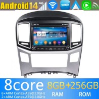 Hyundai H1 Android 13.0 Autoradio DVD GPS avec 8Go+128Go Bluetooth Telecommande au Volant DSP USB DAB 4G WiFi OBD2 CarPlay - 8" Android 13.0 Lecteur DVD GPS Radio Stéréo Navigation pour Hyundai H1 (2016-2018)