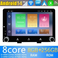 Kia Rio Android 14.0 Autoradio DVD GPS avec 8G+256G Bluetooth DAB USB DSP 4G WiFi Caméra 360° CarPlay Android Auto - 9" Android 14 Autoradio Stéréo de Voiture Multimédia GPS Navigation pour Kia Rio (2017-2023)