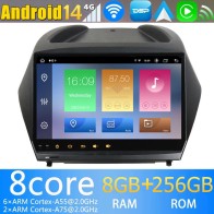 Hyundai Tucson Android 14.0 Autoradio DVD GPS avec 8G+256G Bluetooth DAB USB DSP 4G WiFi Caméra 360° CarPlay Android Auto - 9" Android 14 Autoradio Stéréo de Voiture Multimédia GPS Navigation pour Hyundai Tucson (2009-2015)