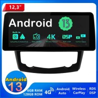 Renault Kadjar Android 13.0 Autoradio Multimédia GPS avec 6Go+128Go Commande au volant et Kit mains libres Bluetooth DAB DSP USB 4G WiFi CarPlay Sans fil - 12,3" Android 13 Autoradio Lecteur DVD GPS pour Renault Kadjar (2015-2019)
