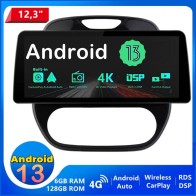 Renault Captur Android 13.0 Autoradio Multimédia GPS avec 6Go+128Go Commande au volant et Kit mains libres Bluetooth DAB DSP USB 4G WiFi CarPlay Sans fil - 12,3" Android 13 Autoradio Lecteur DVD GPS pour Renault Captur (2016-2019)