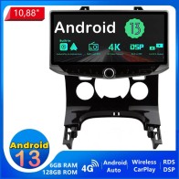 Peugeot 3008 Android 13.0 Autoradio Multimédia GPS avec 6Go+128Go Commande au volant et Kit mains libres Bluetooth DAB DSP USB 4G WiFi CarPlay Sans fil - 10,88" Android 13 Autoradio Lecteur DVD GPS pour Peugeot 3008 (2008-2016)