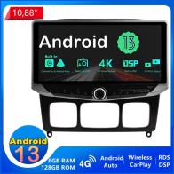 Mercedes W220 Android 14 Autoradio Multimédia GPS avec QLED Display 6Go+128Go Commande au volant et Kit mains libres Bluetooth DAB DSP 4G WiFi CarPlay Sans fil - 10,88" Android 14 Autoradio Lecteur DVD GPS pour Mercedes Classe S W220 (De 1998)
