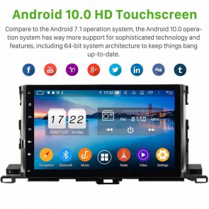 10" Android 10.0 Lecteur DVD GPS Radio Stéréo Navigation pour Toyota Highlander (De 2014)-1