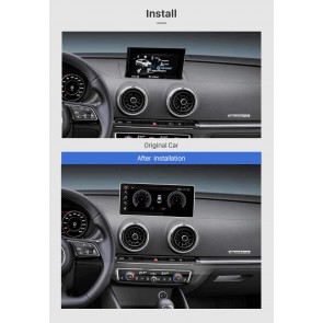 Audi A3 Android 10 Autoradio DVD GPS Navigation avec Octa-Core 8Go+64Go Écran Tactile Bluetooth Telecommande au Volant DAB RDS SD USB AUX WiFi MirrorLink OBD2 CarPlay - 10,25