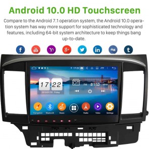 10" Android 10.0 Lecteur DVD GPS Radio Stéréo Navigation pour Mitsubishi Lancer (2006-2016)-1