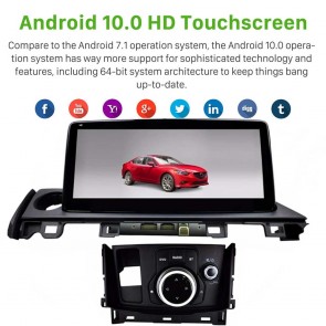 10,25" Android 10.0 Lecteur DVD GPS Radio Stéréo Navigation pour Mazda 6 (De 2015)-1