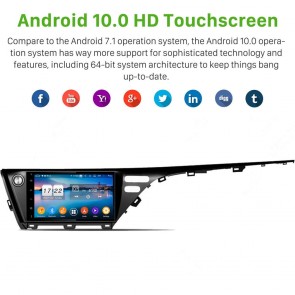 Toyota Camry Android 10.0 Autoradio DVD GPS avec 8-Core 4Go+64Go Bluetooth Parrot Telecommande au Volant Micro DSP CD SD USB DAB 4G LTE WiFi TV MirrorLink OBD2 CarPlay - 10