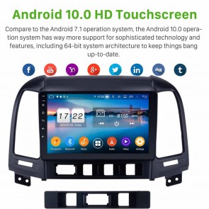 9" Android 10.0 Lecteur DVD GPS Radio Stéréo Navigation pour Hyundai Santa Fe (2006-2012)-1