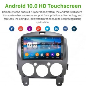 9" Android 10.0 Lecteur DVD GPS Radio Stéréo Navigation pour Mazda 2 (2007-2014)-1