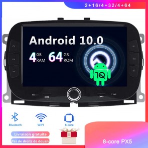 Android 10 Autoradio Lecteur DVD GPS Compatible pour Fiat 500 (2016-2019)-1