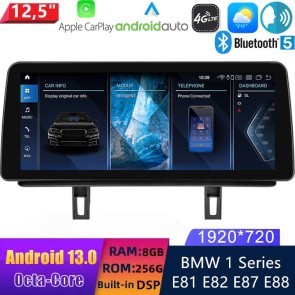 12,5" Android 13.0 Autoradio Lecteur Multimédia Stéréo pour BMW Série 1 E81 (2005-2012)-1