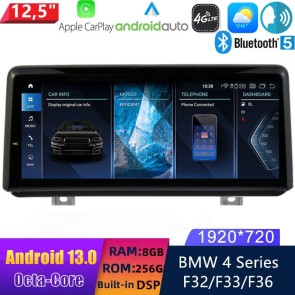 12,5" Android 13.0 Autoradio Lecteur Multimédia Stéréo pour BMW Série 4 F32/F33/F36 (De 2017)-1