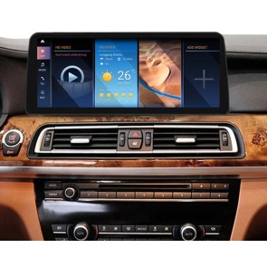 BMW Série 7 F01/F02 Android 13 Autoradio DVD GPS Navigation avec 8-Core 8Go+256Go Écran Tactile Bluetooth 5.0 Telecommande au Volant DSP SWC DAB SD USB WiFi 4G LTE CarPlay - 12,5