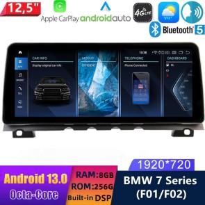 12,5" Android 13.0 Autoradio Lecteur Multimédia Stéréo pour BMW Série 7 F01/F02 (2009-2015)-1