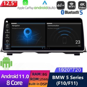 12,5" Android 11.0 Autoradio Lecteur Multimédia Stéréo pour BMW Série 5 F10 F11 (De 2010)-1