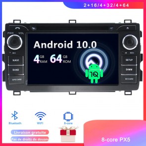 Android 10 Autoradio Lecteur DVD GPS Compatible pour Toyota Auris (2013-2017)-1