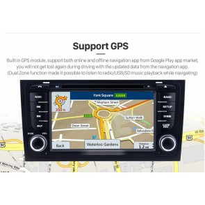 Audi A6 Android 12.0 Autoradio DVD GPS avec Commande au volant et Kit mains libres Bluetooth DAB 4G WiFi Carplay - Android 12 Autoradio Lecteur DVD GPS pour Audi A6 (1997-2004)