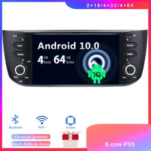 Android 10 Autoradio Lecteur DVD GPS Compatible pour Fiat Punto (De 2010)-1