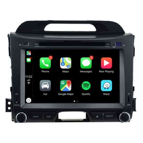 Kia Sportage Android 12.0 Autoradio DVD GPS avec Commande au volant et Kit mains libres Bluetooth DAB USB 4G WiFi OBD2 Carplay - Android 13 Autoradio Lecteur DVD GPS Compatible pour Kia Sportage (2010-2016)