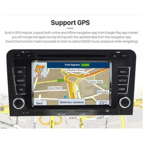Audi A3 Android 10.0 Autoradio DVD GPS avec Ecran tactile Commande au volant et Kit mains libres Bluetooth Micro DAB CD SD USB 4G WiFi TV MirrorLink OBD2 Carplay - Android 10 Autoradio Lecteur DVD GPS Compatible pour Audi A3 (2003-2013)