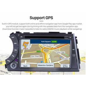 SsangYong Actyon Android 10.0 Autoradio DVD GPS avec Ecran tactile Commande au volant et Kit mains libres Bluetooth Micro DAB CD SD USB 4G WiFi TV MirrorLink OBD2 Carplay - 7