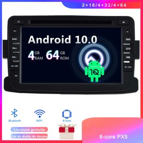 7" Android 10 Autoradio Lecteur DVD GPS Compatible pour Dacia Logan (De 2012)-1