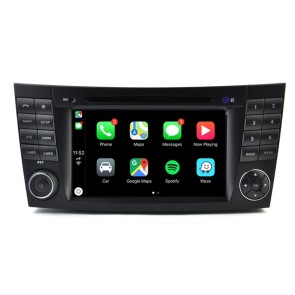 Mercedes E W211 Android 12.0 Autoradio DVD GPS avec Commande au volant et Kit mains libres Bluetooth DAB CD USB 4G WiFi OBD2 Carplay - Android 12 Autoradio Lecteur DVD GPS pour Mercedes Classe E W211 (2002-2009)