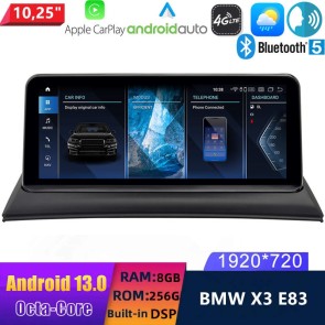 10,25" Android 13.0 Autoradio Lecteur Multimédia Stéréo pour BMW X3 E83 (2003-2010)-1
