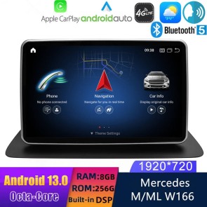 Mercedes GL X166/ML W166 Android 13 Autoradio DVD GPS Navigation avec 8-Core 8Go+256Go Écran Tactile Bluetooth 5.0 Telecommande au Volant DSP SWC DAB WiFi 4G LTE CarPlay - 9