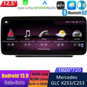 12,5" Android 13.0 Autoradio Lecteur Multimédia Stéréo pour Mercedes GLC X253 (2015-2019)-1