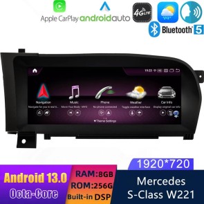 10,25" Android 13.0 Autoradio Lecteur Multimédia Stéréo pour Mercedes Classe S W221 (2006-2013)-1