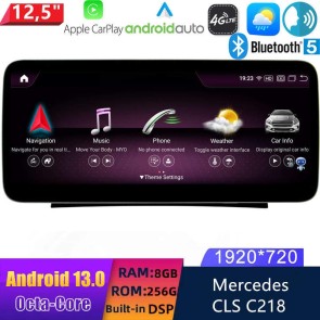 12,5" Android 13.0 Autoradio Lecteur Multimédia Stéréo pour Mercedes CLS C218 (2011-2018)-1