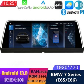 10,25" Android 13.0 Autoradio Lecteur Multimédia Stéréo pour BMW Série 7 E65/E66 (2001-2008)-1