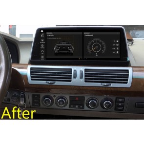 BMW E65 E66 Android 11 Autoradio DVD GPS Navigation avec 8-Core 8Go+256Go Écran Tactile Bluetooth 5.0 Telecommande au Volant DSP SWC DAB USB WiFi 4G LTE CarPlay - 10,25