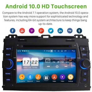 7" Android 10.0 Lecteur DVD GPS Radio Stéréo Navigation pour Toyota Land Cruiser Prado J120 (2002-2009)-1