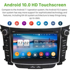 7" Android 10.0 Lecteur DVD GPS Radio Stéréo Navigation pour Hyundai i30 (2012-2017)-1