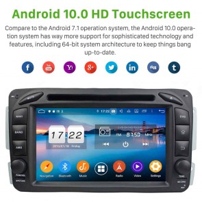 7" Android 10.0 Lecteur DVD GPS Radio Stéréo Navigation pour Mercedes CLK C209 (1998-2004)-1