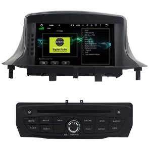 Renault Mégane III Android 10.0 Autoradio DVD GPS avec 8-Core 4Go+64Go Bluetooth Parrot Telecommande au Volant Micro DSP SD USB DAB 4G LTE WiFi MirrorLink CarPlay - 7