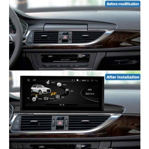 Audi A6 Android 13.0 Autoradio DVD GPS avec 8-Core 8Go+128Go Écran Tactile Commande au Volant Micro DAB USB WiFi 4G LTE CarPlay Android Auto - 12,3