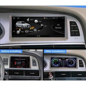 Audi A6 Android 14.0 Autoradio DVD GPS avec 8Go+128Go Commande au Volant DAB WiFi 4G CarPlay Android Auto - 8,8