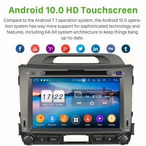 8" Android 10.0 Lecteur DVD GPS Radio Stéréo Navigation pour Kia Sportage (De 2010)-1