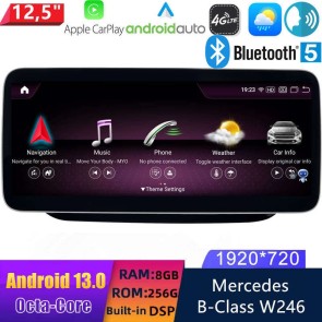 12,5" Android 13.0 Autoradio Lecteur Multimédia Stéréo pour Mercedes Classe B W246 (2011-2014)-1