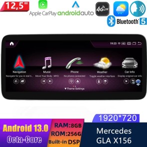 12,5" Android 13.0 Autoradio Lecteur Multimédia Stéréo pour Mercedes GLA X156 (2013-2015)-1