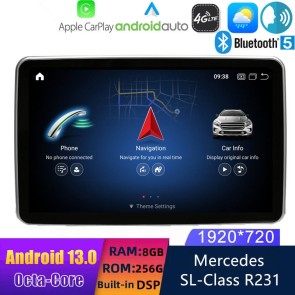 9" Android 13.0 Autoradio Lecteur Multimédia Stéréo pour Mercedes SL R231 (2012-2015)-1