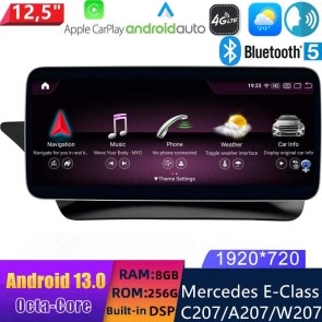 12,5" Android 13.0 Autoradio Lecteur Multimédia Stéréo pour Mercedes Classe E C207/A207 (2010-2017)-1